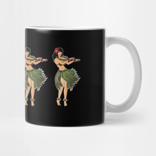 Four Hula Girls Dancing the Hula by PauHanaDesign